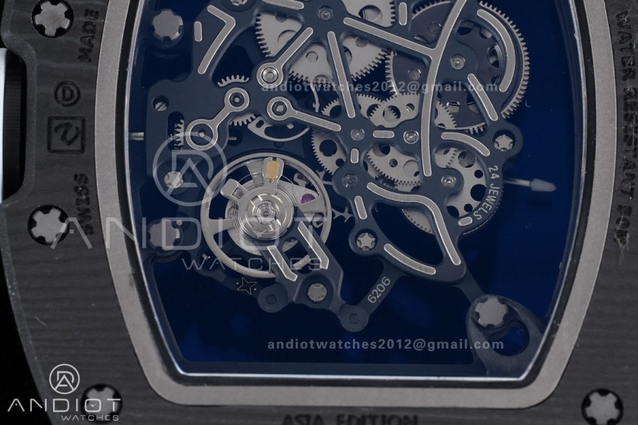 RM055 NTPT/Ti APSF 1:1 Best Edition White Inner Bezel White Crown on Rubber Strap RMUL2 Super Clone