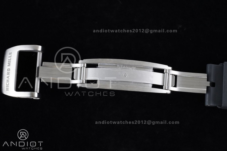 RM055 NTPT/Ti APSF 1:1 Best Edition Black Inner Bezel Red Crown on Black Rubber Strap RMUL2 Super Clone