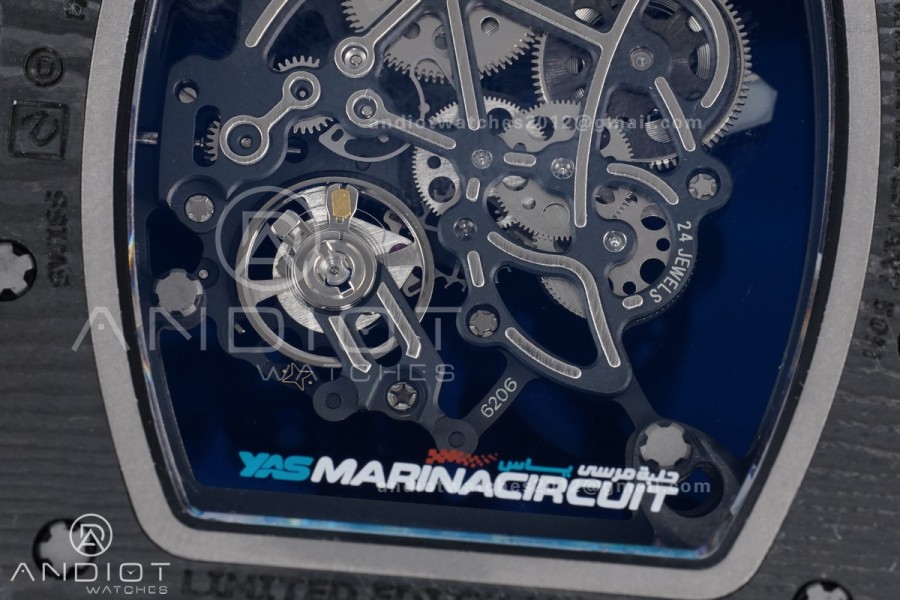 RM055 NTPT APSF 1:1 Best Edition Blue Inner Bezel Blue Crown On White Rubber Strap RMUL2 Super Clone