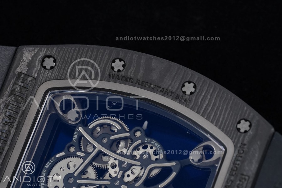 RM055 NTPT/Ti APSF 1:1 Best Edition Black Inner Bezel Black Crown on Black Rubber Strap RMUL2 Super Clone