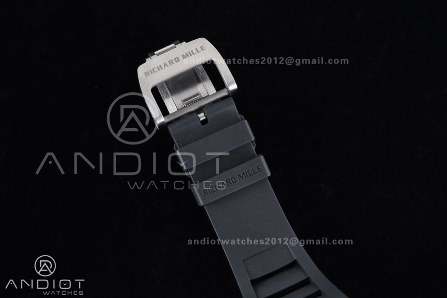 RM055 NTPT/Ti APSF 1:1 Best Edition Black Inner Bezel Black Crown on Black Rubber Strap RMUL2 Super Clone