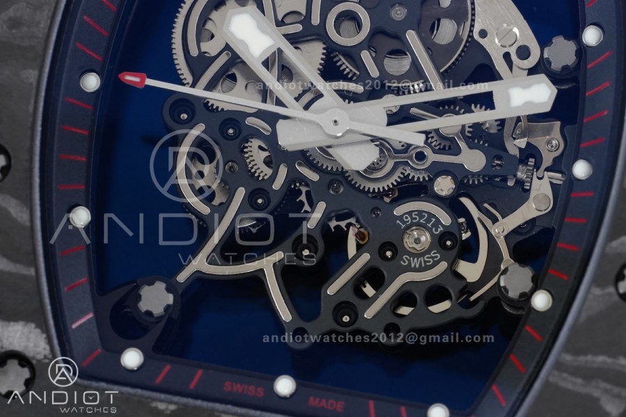 RM055 NTPT/Ti APSF 1:1 Best Edition Black Inner Bezel Black Crown on Black Rubber Strap RMUL2 Super Clone