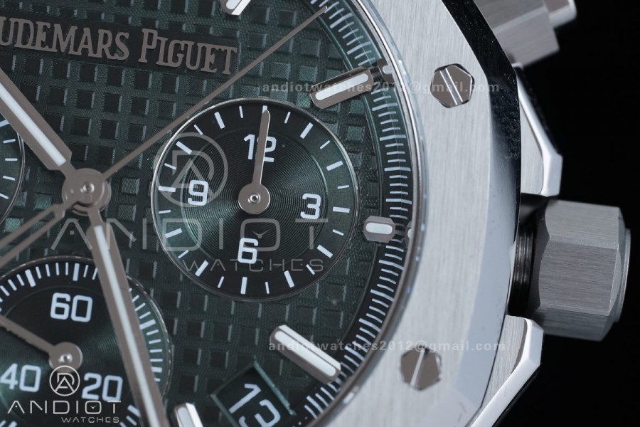 Royal Oak Chrono 26240 SS APSF 1:1 Best Edition Green Dial on SS Bracelet SA4401 Super Clone