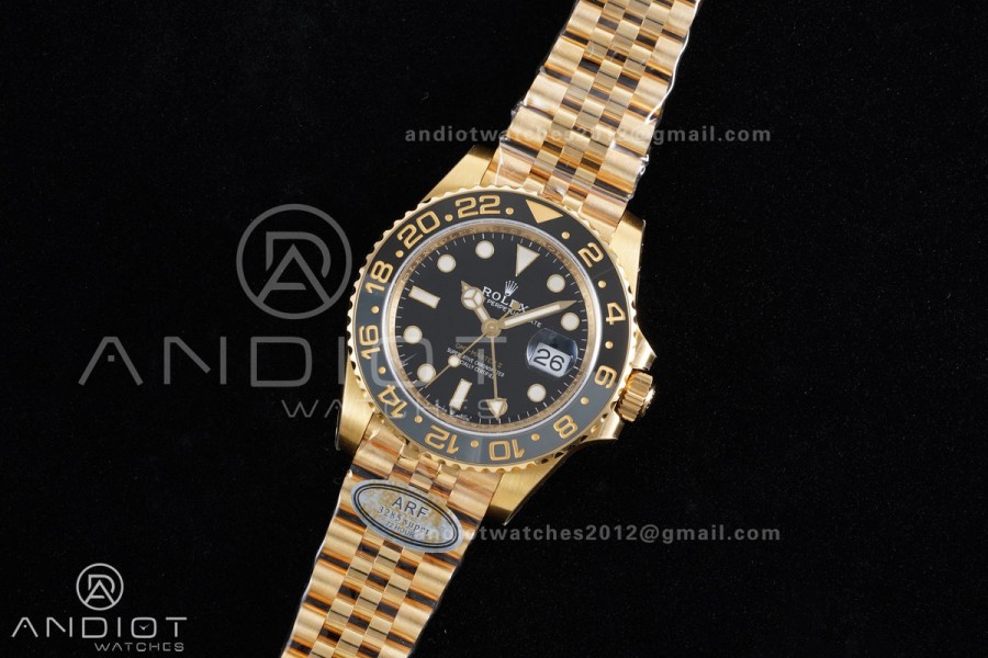 GMT Master II 126718 GRNR ARF Best Edition Black Dial on YG Jubilee Bracelet New SH3285 V2