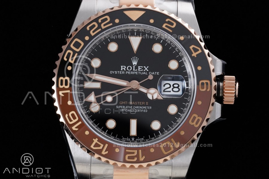 GMT Master II 126711 CHNR 904L SS ARF 1:1 Best Edition on SS/RG Bracelet New SH3285 V2 (Gain Weight)