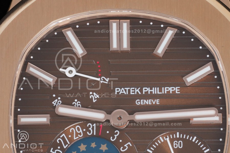 Nautilus 5712 RG PPF 1:1 Best Edition Brown Dial on RG Bracelet A240 Super Clone V4