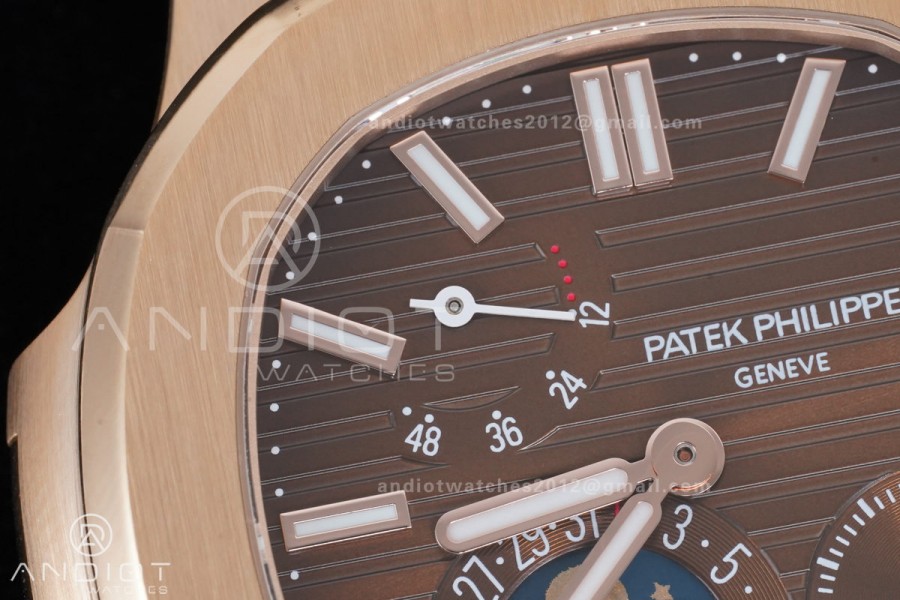 Nautilus 5712 RG PPF 1:1 Best Edition Brown Dial on RG Bracelet A240 Super Clone V4
