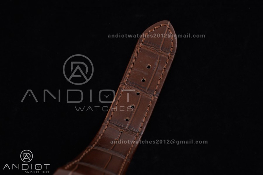 Nautilus 5712 RG PPF 1:1 Best Edition Gray Dial on Brown Leather Strap A240 Super Clone V3
