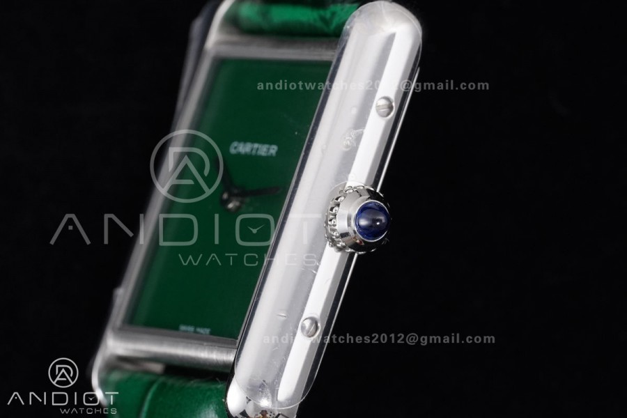 Tank Must 25.5mm AF SS Best Edition Green Dial On Green Leather Ronda Quartz