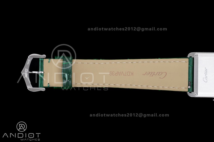 Tank Must 25.5mm AF SS Best Edition Green Dial On Green Leather Ronda Quartz