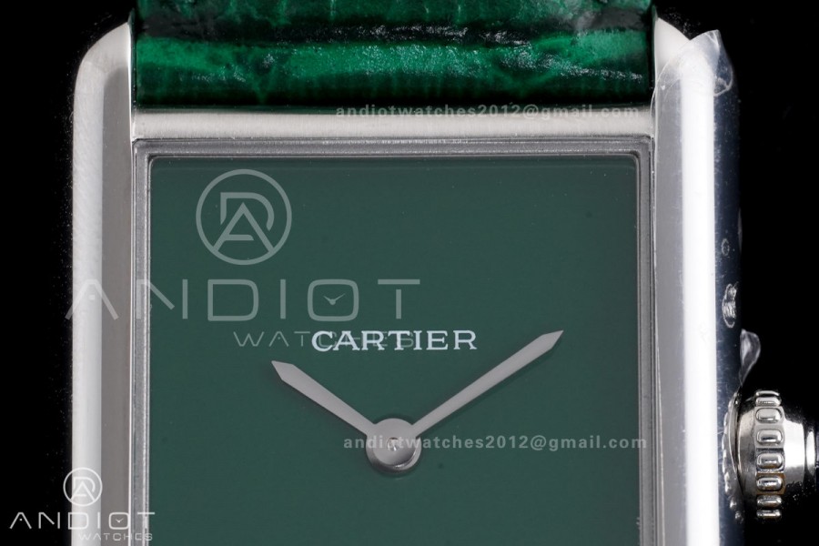 Tank Must 25.5mm AF SS Best Edition Green Dial On Green Leather Ronda Quartz