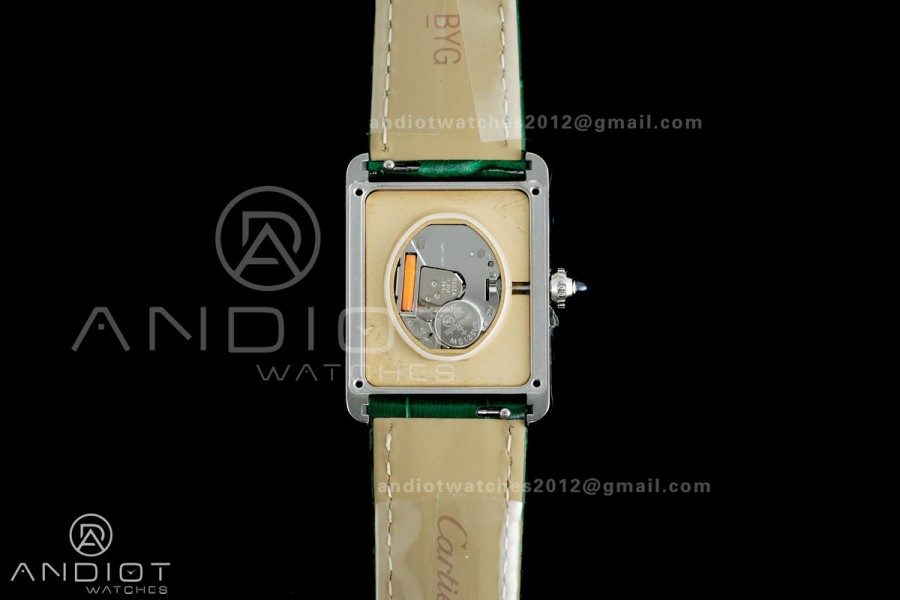 Tank Must 25.5mm AF SS Best Edition Green Dial On Green Leather Ronda Quartz