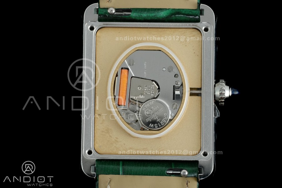 Tank Must 25.5mm AF SS Best Edition Green Dial On Green Leather Ronda Quartz