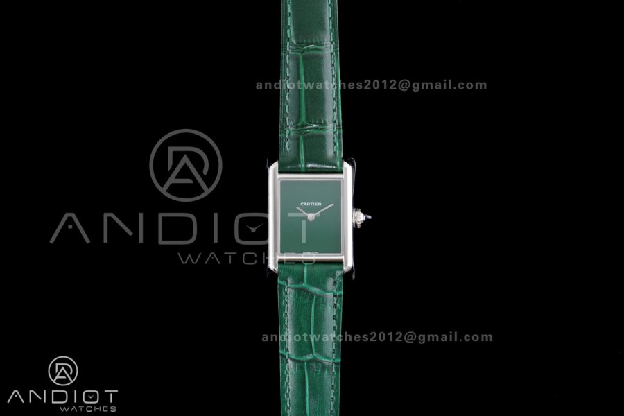 Tank Must 22mm AF SS Best Edition Green Dial On Green Leather Ronda Quartz