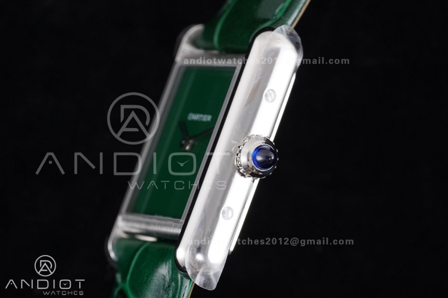Tank Must 22mm AF SS Best Edition Green Dial On Green Leather Ronda Quartz