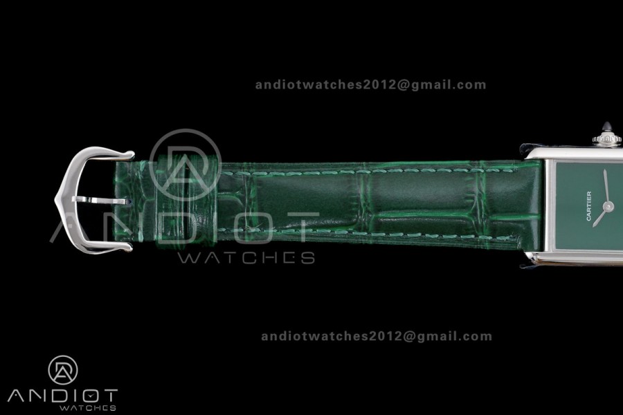 Tank Must 22mm AF SS Best Edition Green Dial On Green Leather Ronda Quartz