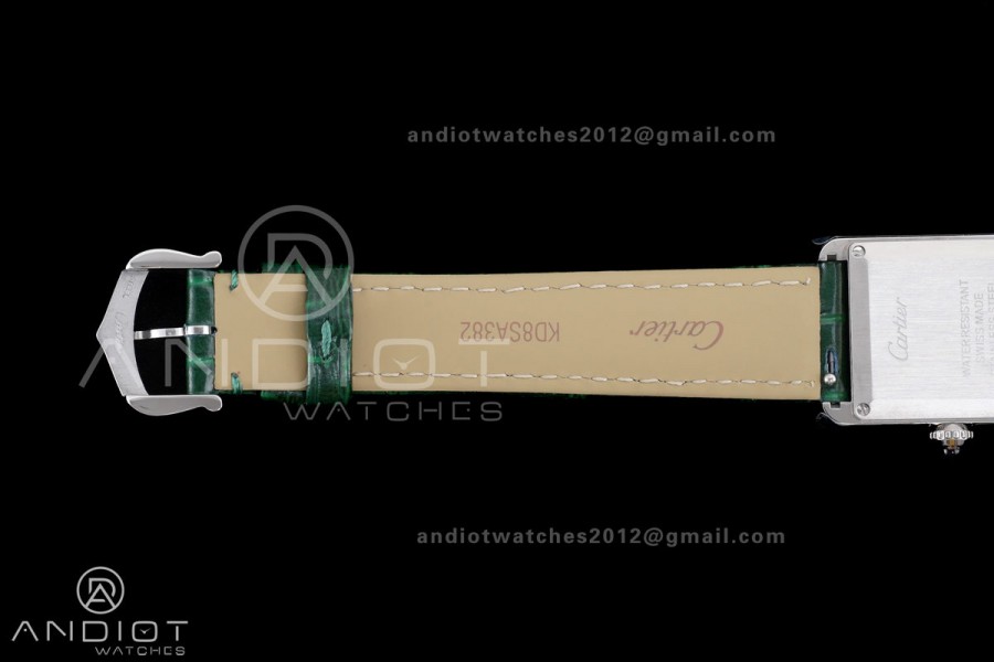 Tank Must 22mm AF SS Best Edition Green Dial On Green Leather Ronda Quartz