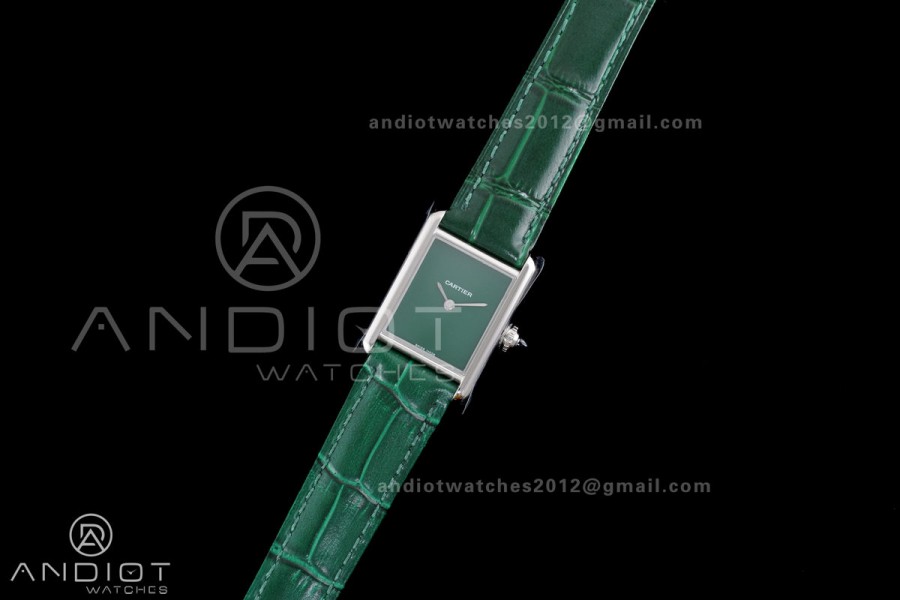 Tank Must 22mm AF SS Best Edition Green Dial On Green Leather Ronda Quartz