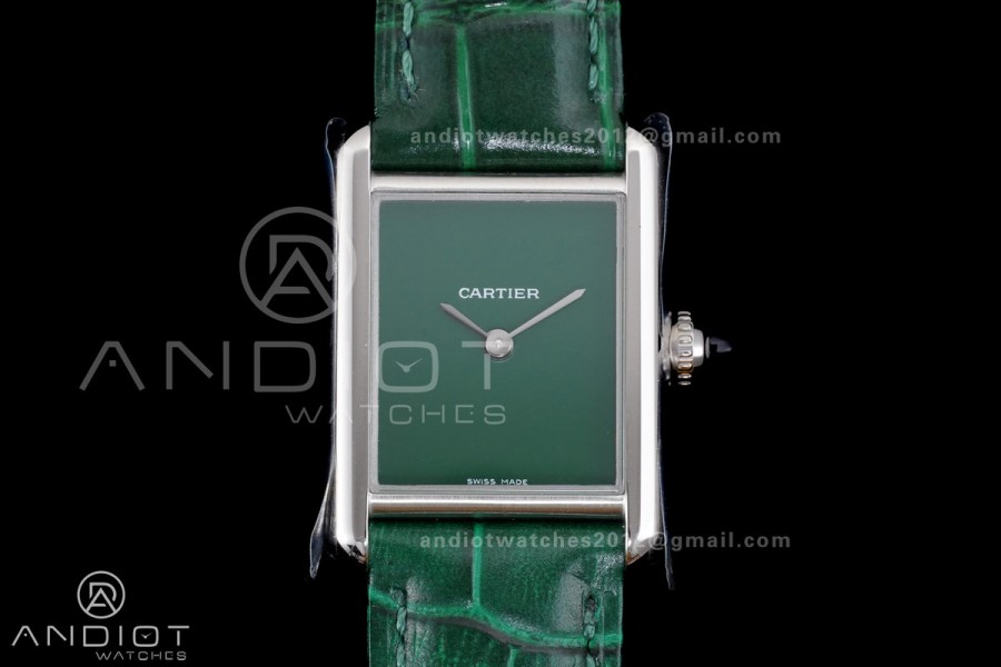 Tank Must 22mm AF SS Best Edition Green Dial On Green Leather Ronda Quartz