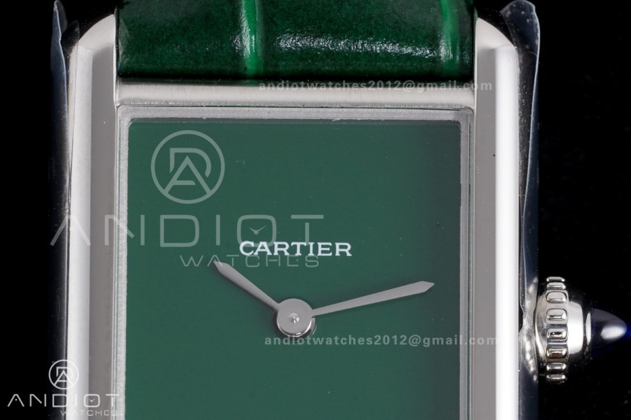 Tank Must 22mm AF SS Best Edition Green Dial On Green Leather Ronda Quartz