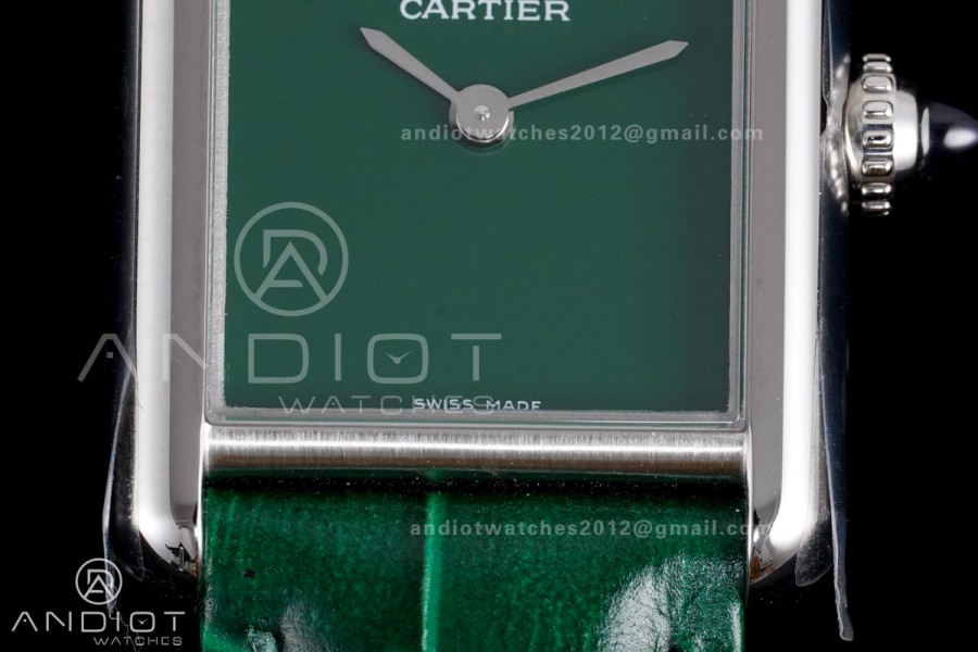 Tank Must 22mm AF SS Best Edition Green Dial On Green Leather Ronda Quartz