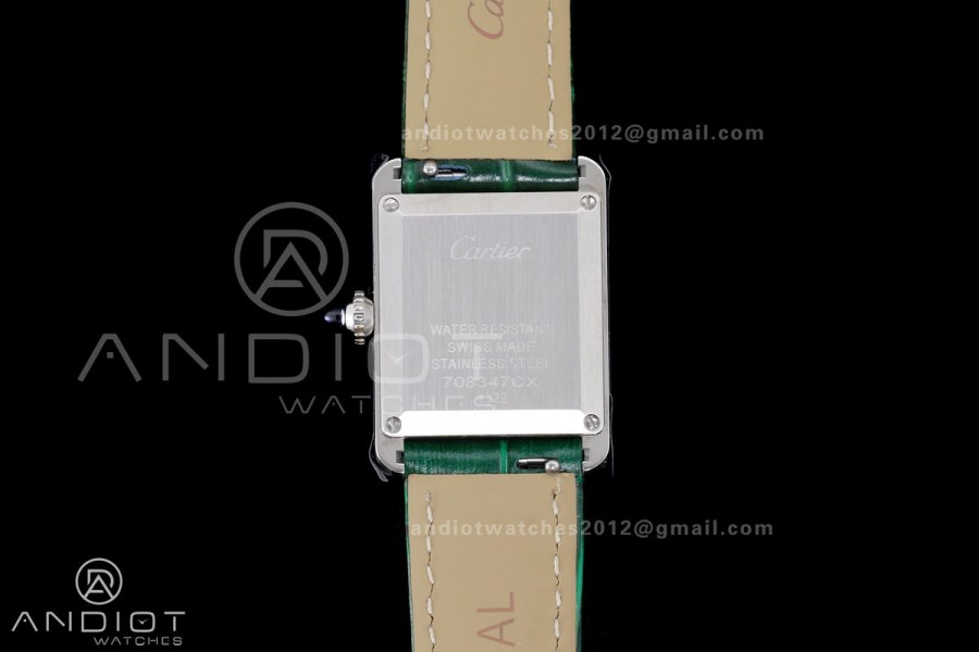 Tank Must 22mm AF SS Best Edition Green Dial On Green Leather Ronda Quartz