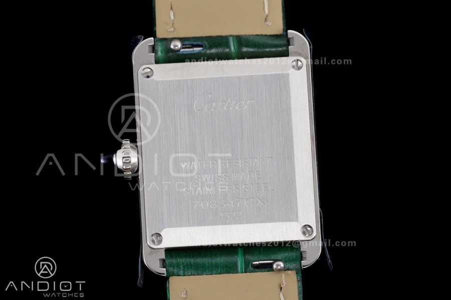 Tank Must 22mm AF SS Best Edition Green Dial On Green Leather Ronda Quartz