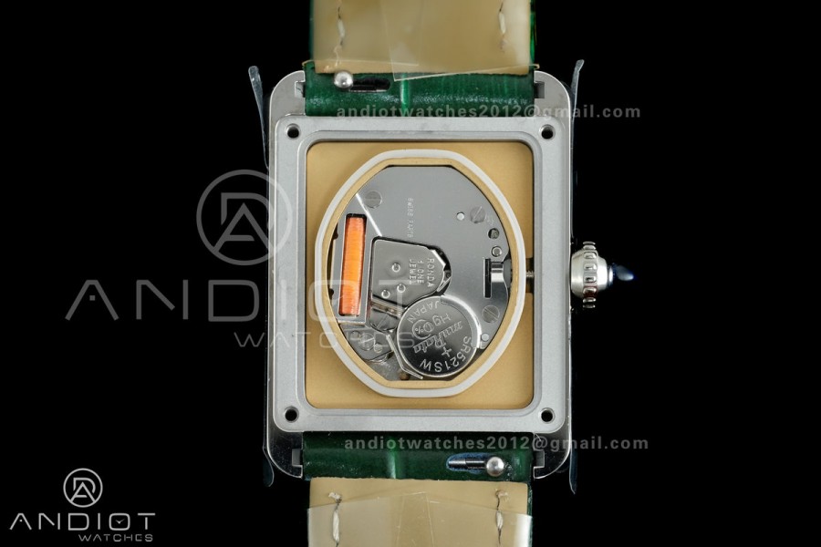 Tank Must 22mm AF SS Best Edition Green Dial On Green Leather Ronda Quartz