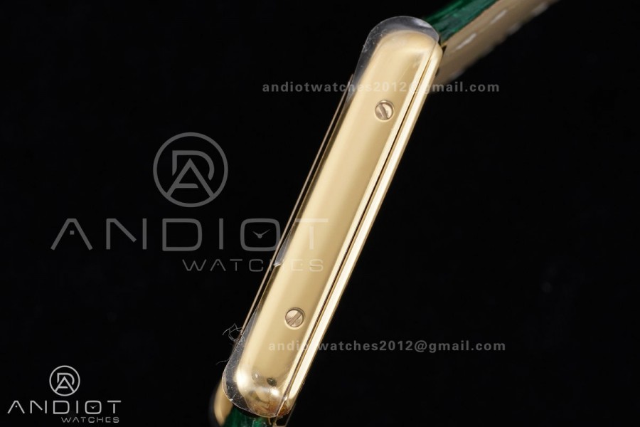 Tank Must 25.5mm YG AF 1:1 Best Edition Green Dial On Green Leather Ronda Quartz