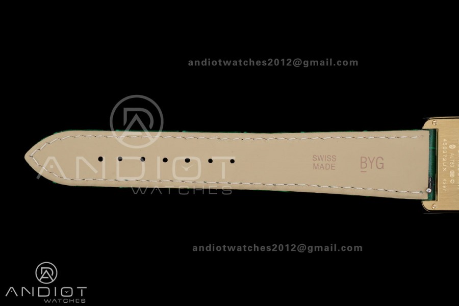 Tank Must 25.5mm YG AF 1:1 Best Edition Green Dial On Green Leather Ronda Quartz