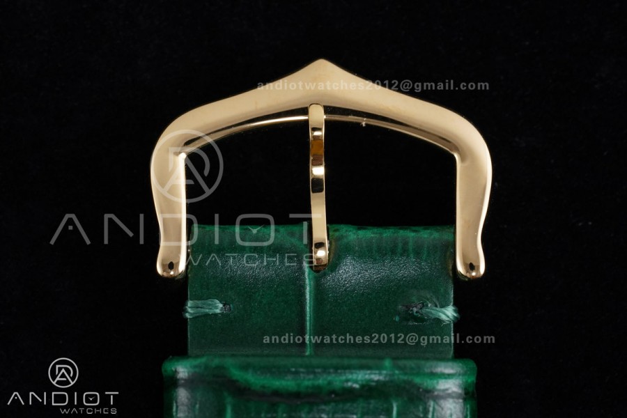 Tank Must 25.5mm YG AF 1:1 Best Edition Green Dial On Green Leather Ronda Quartz