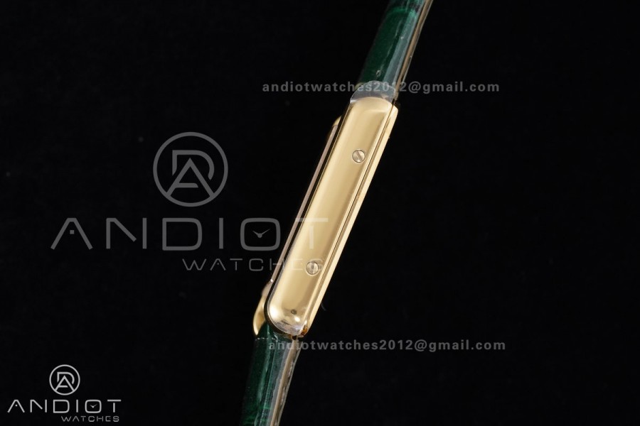 Tank Must 22mm YG AF Best Edition Green Dial On Green Leather Ronda Quartz