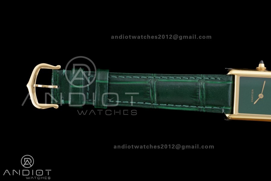 Tank Must 22mm YG AF Best Edition Green Dial On Green Leather Ronda Quartz