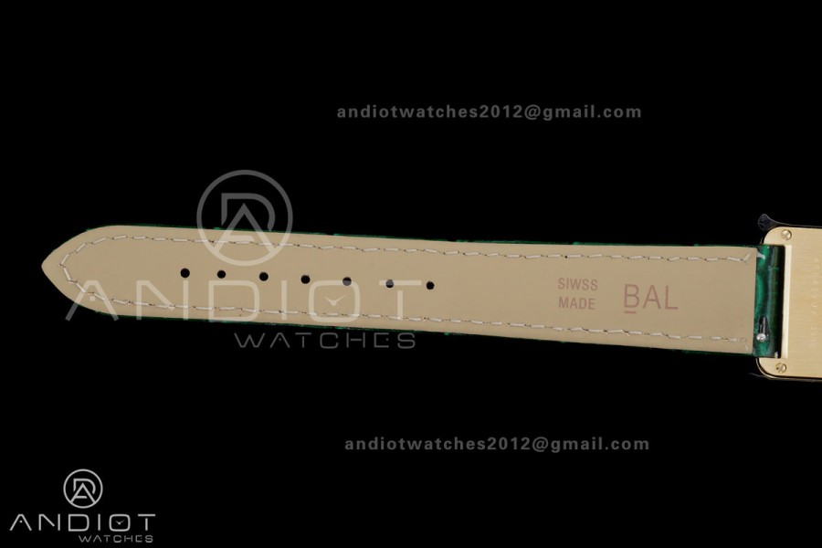 Tank Must 22mm YG AF Best Edition Green Dial On Green Leather Ronda Quartz