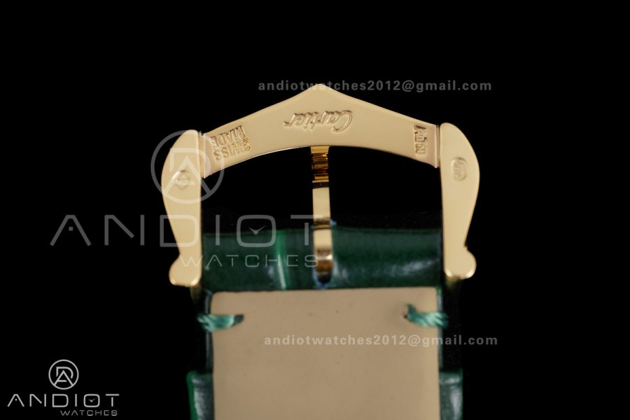 Tank Must 22mm YG AF Best Edition Green Dial On Green Leather Ronda Quartz