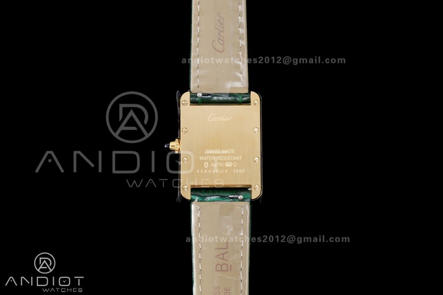 Tank Must 22mm YG AF Best Edition Green Dial On Green Leather Ronda Quartz