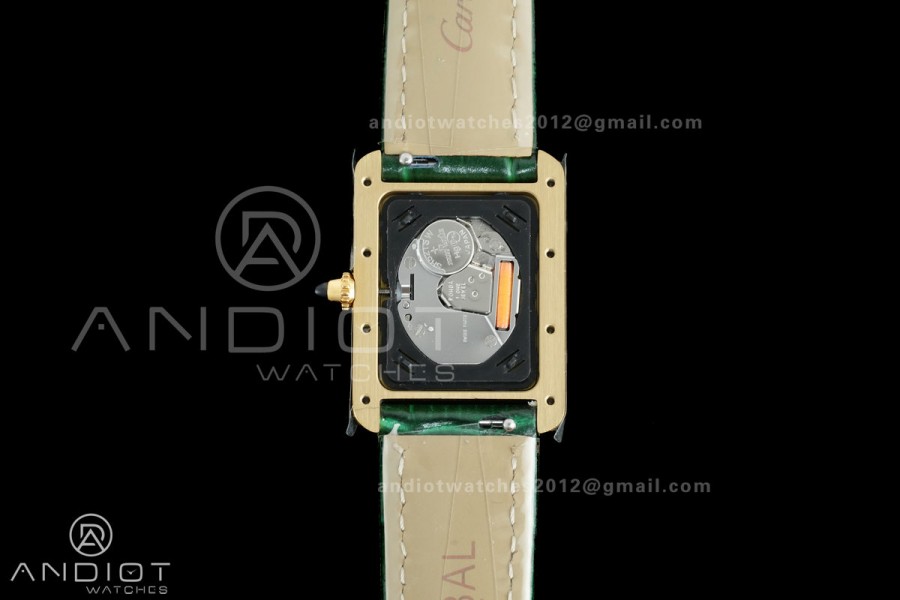 Tank Must 22mm YG AF Best Edition Green Dial On Green Leather Ronda Quartz