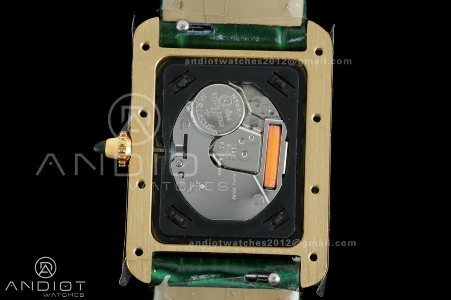 Tank Must 22mm YG AF Best Edition Green Dial On Green Leather Ronda Quartz