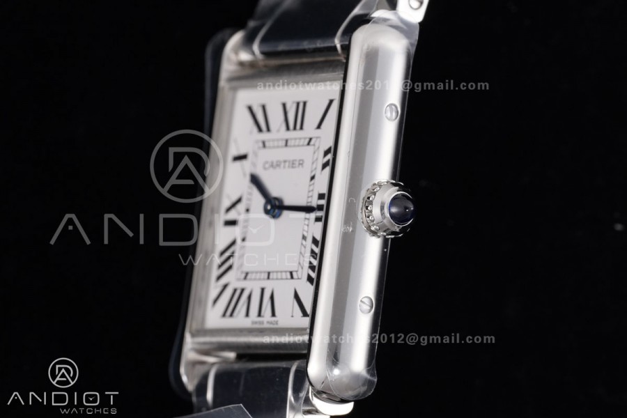 Tank Must SS 25.5mm AF 1:1 Best Edition White Dial on SS Bracelet Ronda Quartz