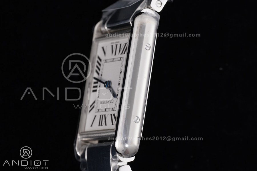 Tank Must SS 25.5mm AF 1:1 Best Edition White Dial on SS Bracelet Ronda Quartz