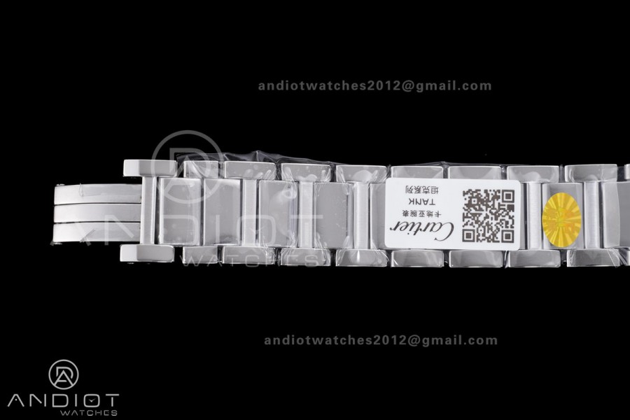 Tank Must SS 25.5mm AF 1:1 Best Edition White Dial on SS Bracelet Ronda Quartz