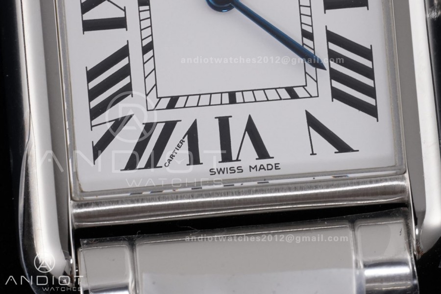 Tank Must SS 25.5mm AF 1:1 Best Edition White Dial on SS Bracelet Ronda Quartz
