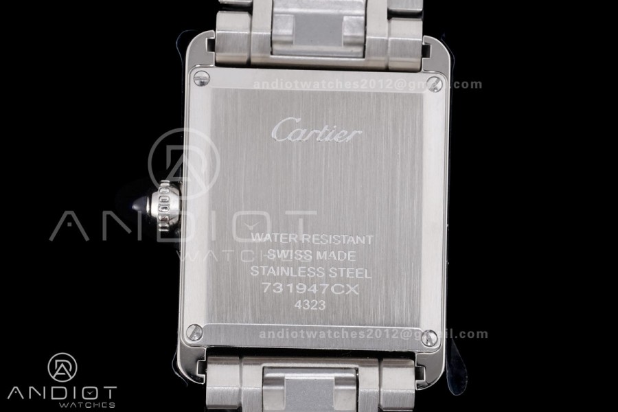 Tank Must SS 25.5mm AF 1:1 Best Edition White Dial on SS Bracelet Ronda Quartz