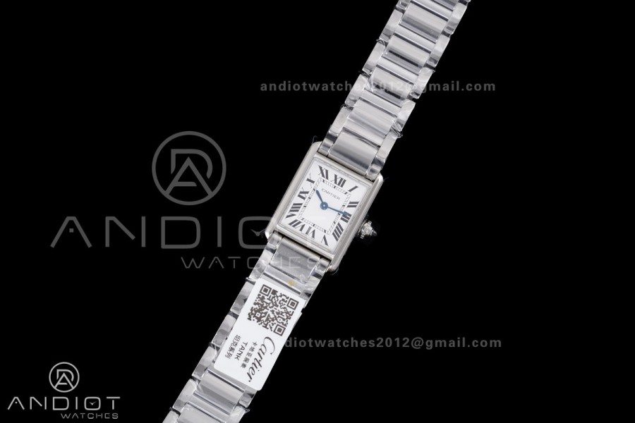 Tank Must SS 22mm AF 1:1 Best Edition White Dial on SS Bracelet Ronda Quartz