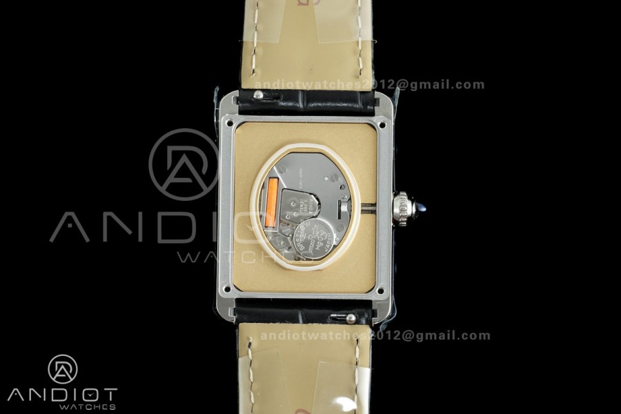 Tank Must 25.5mm SS AF Best Edition Black Dial On Black Leather Ronda Quartz