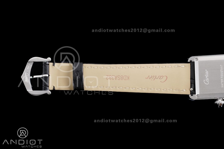 Tank Must 22mm SS AF Best Edition Black Dial On Black Leather Ronda Quartz