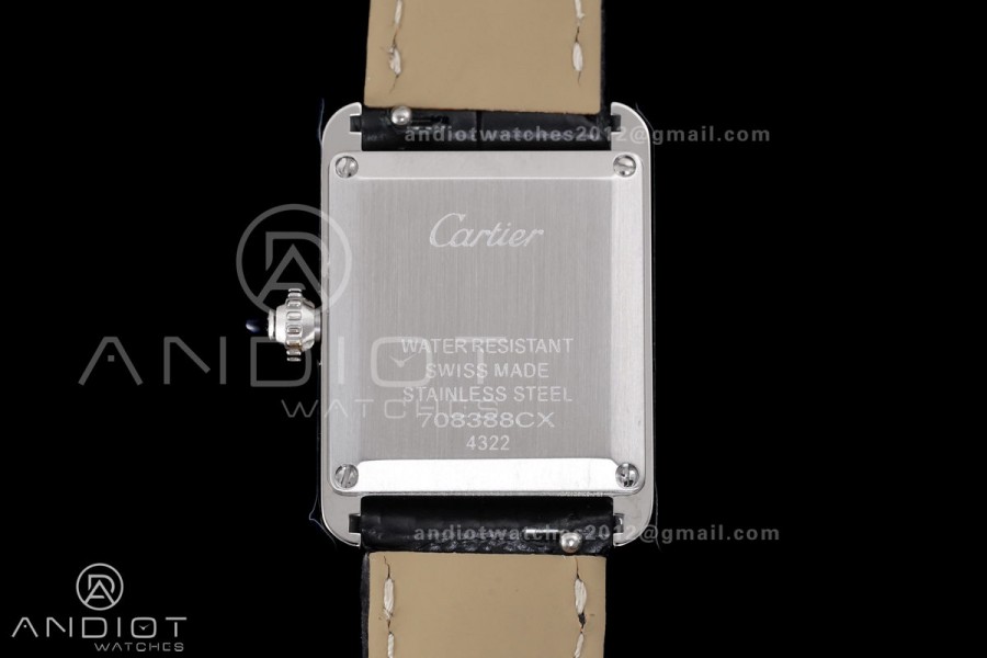 Tank Must 22mm SS AF Best Edition Black Dial On Black Leather Ronda Quartz