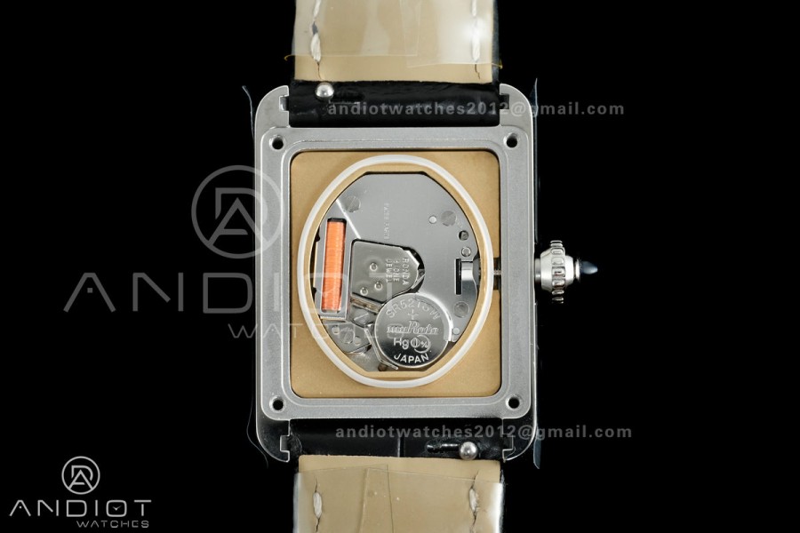 Tank Must 22mm SS AF Best Edition Black Dial On Black Leather Ronda Quartz