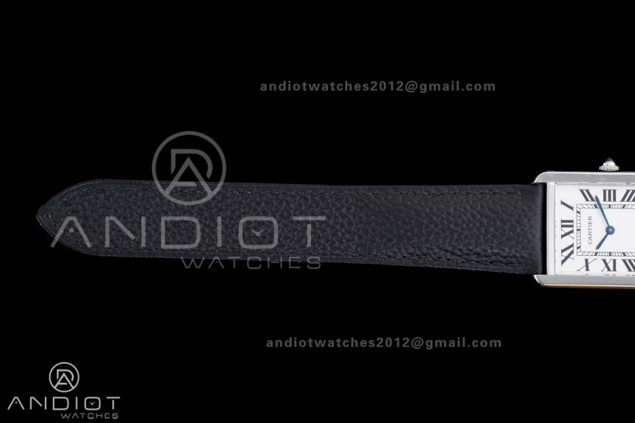 Tank Solo Ladies 27.4mm SS AF 1:1 Best Edition White Dial on Black Leather Strap Ronda Quartz
