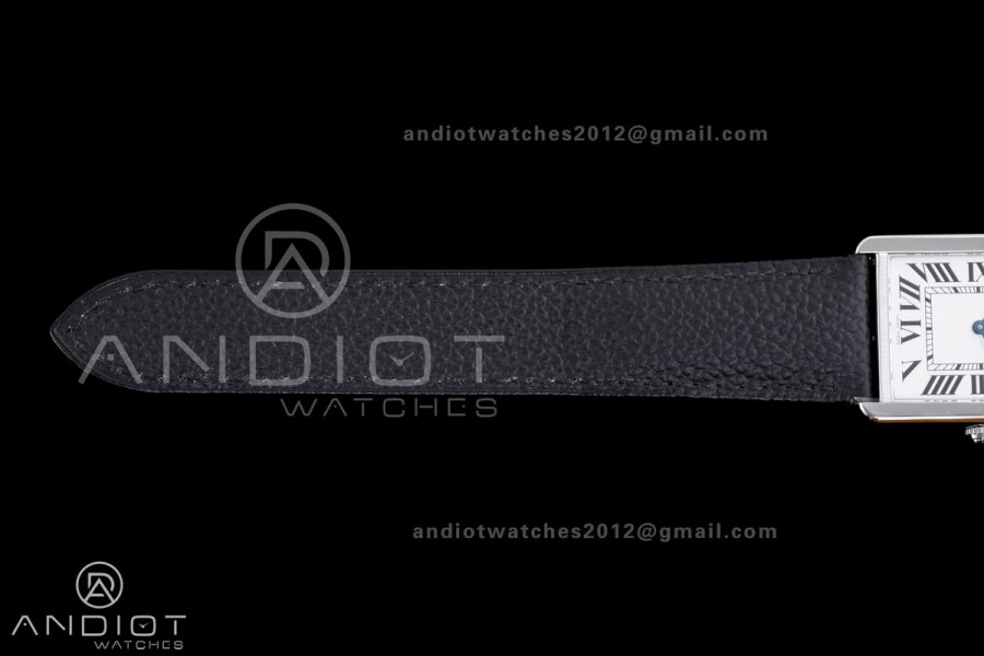 Tank Solo Ladies 27.4mm SS AF 1:1 Best Edition White Dial on Black Leather Strap Ronda Quartz